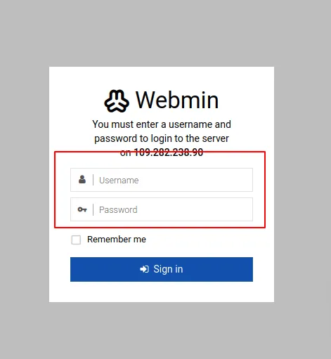 Webmin Login
